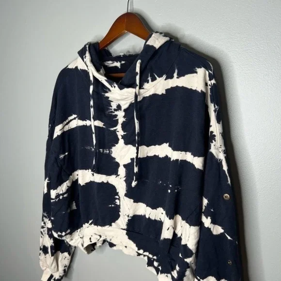 Young Fabulous Broke Blue Safari Tie Dye Hoodie Crop Sweatshirt Small / medium - Picture 2 of 10